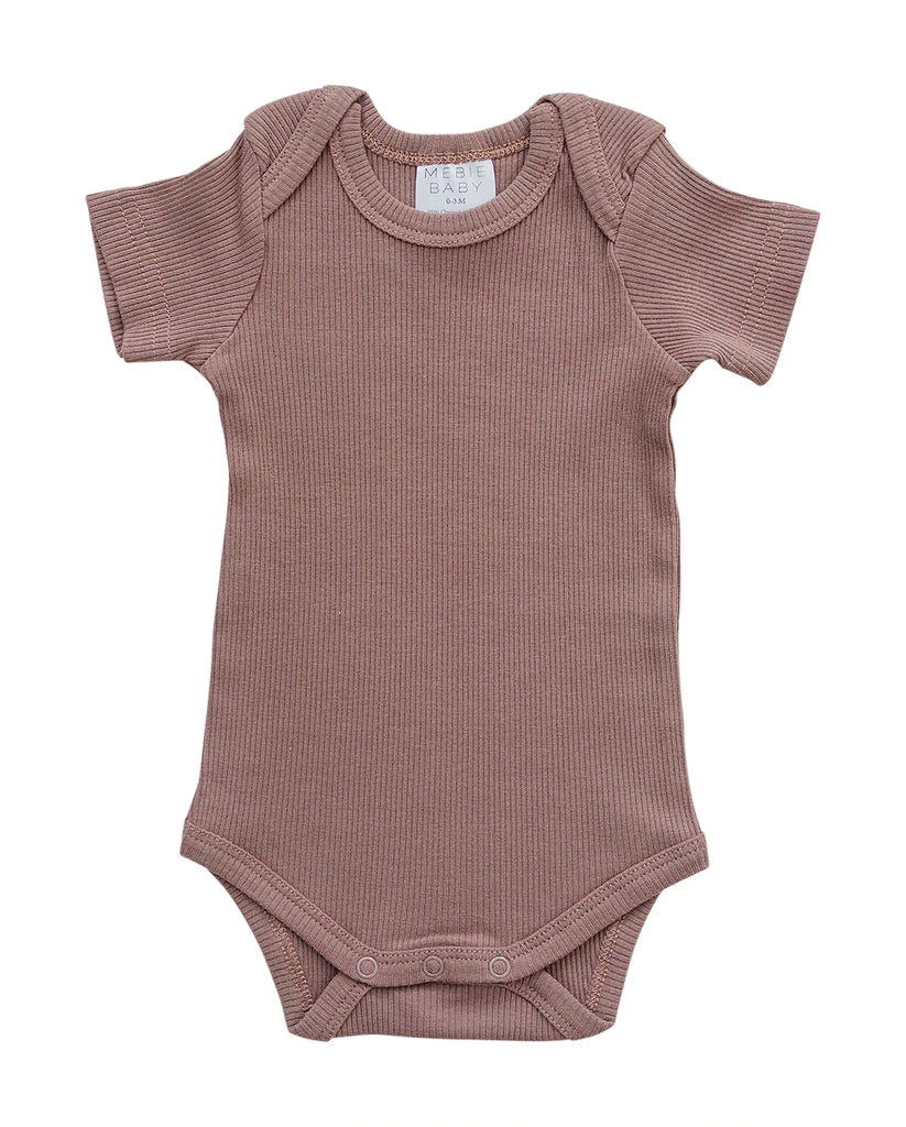 Plum Organic Cotton Short Sleeve Ribbed Bodysuit
