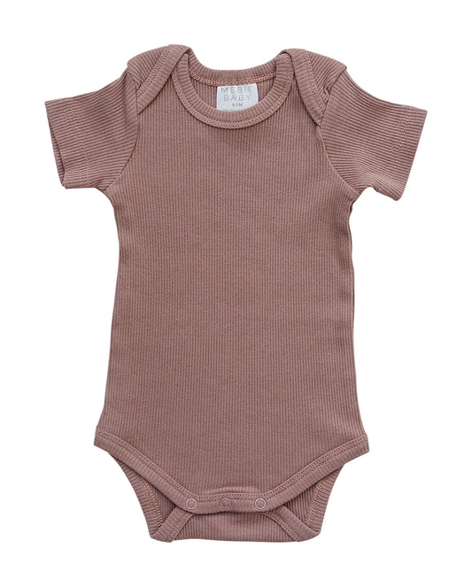 Plum Organic Cotton Short Sleeve Ribbed Bodysuit
