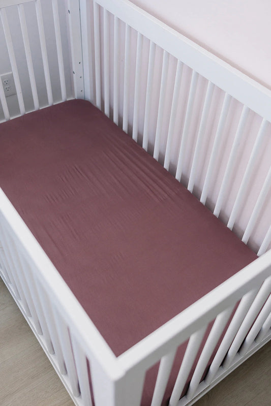 Plum Stretch Crib Sheet