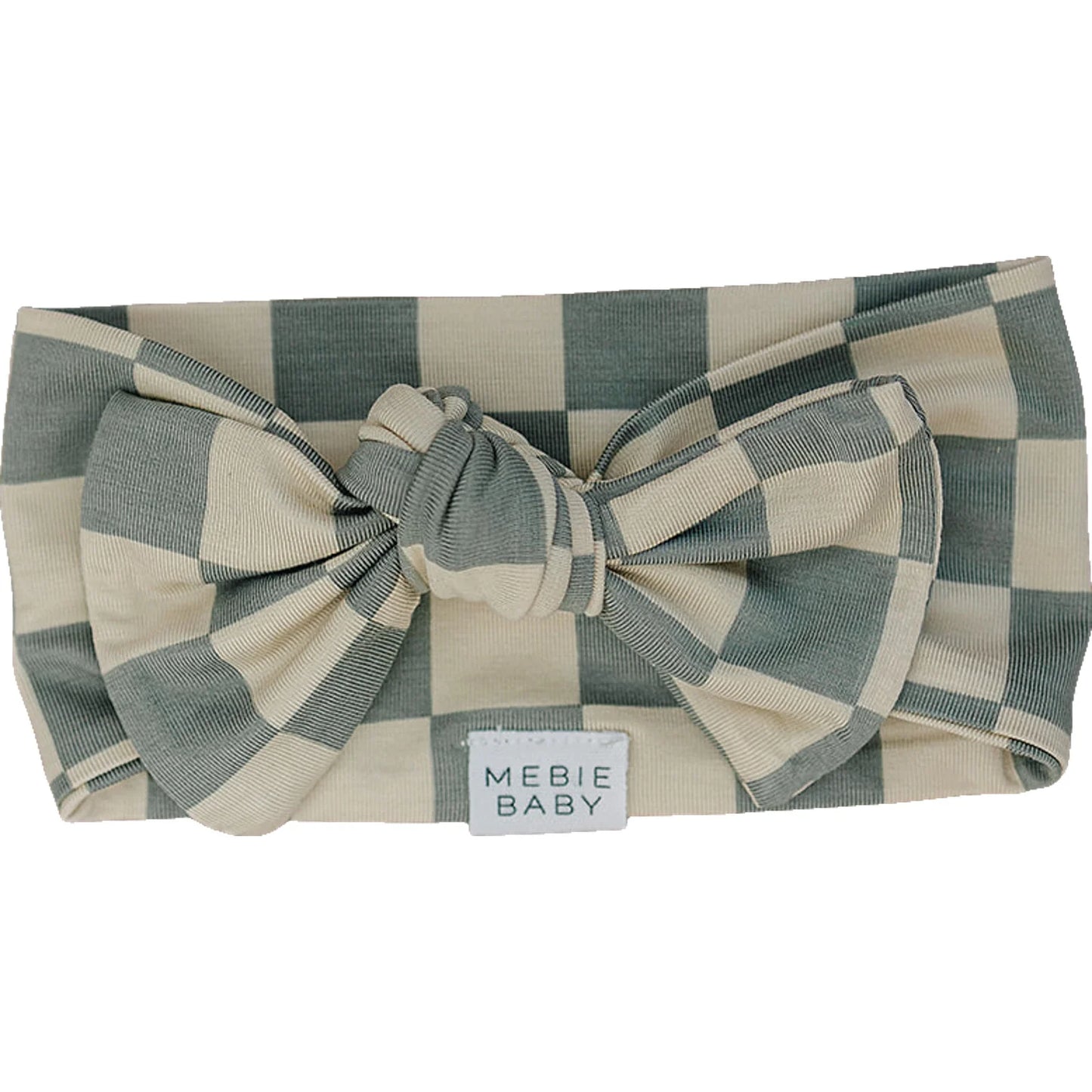 Green + Cream Checkered Head Wrap
