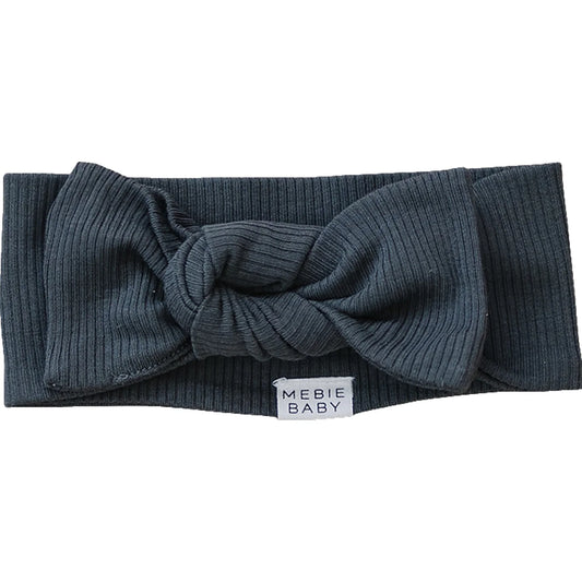 Ribbed Organic Cotton Charcoal Head Wrap