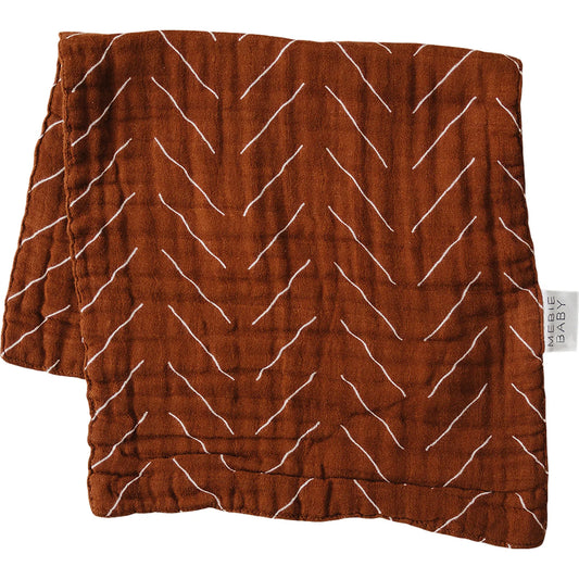 Rust Mudcloth Muslin Burp Cloth