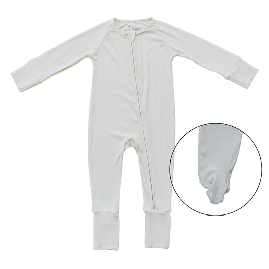 Cream Ribbed Bamboo Sleeper
