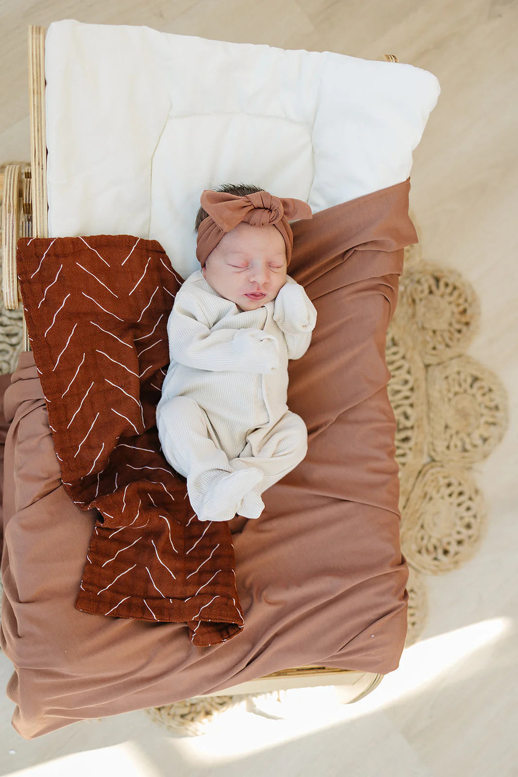 Rust Mudcloth Muslin Burp Cloth
