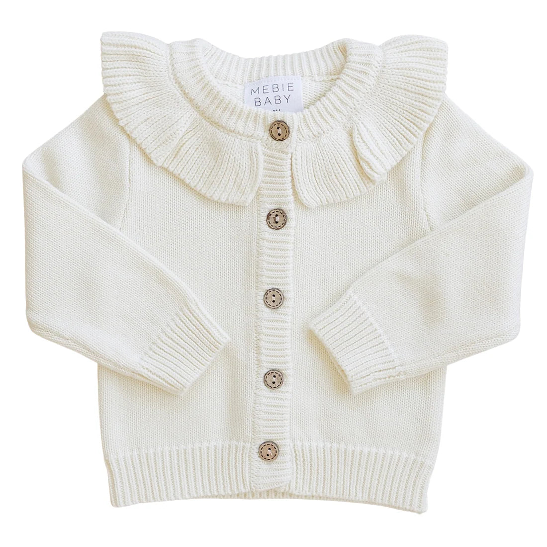 Cream Ruffle Knit Cardigan