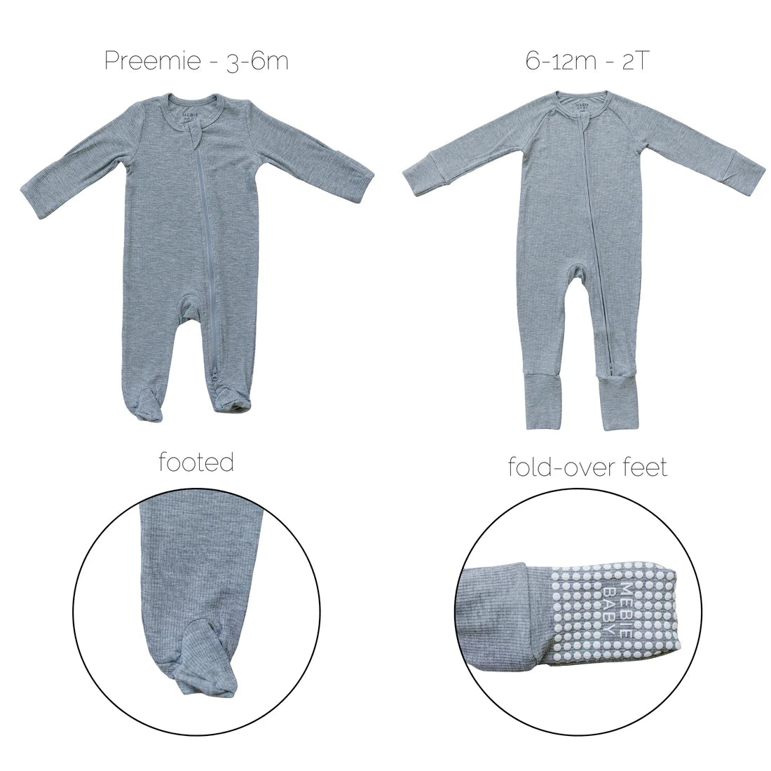 Heather Grey Ribbed Bamboo Sleeper