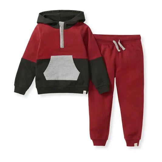 Brick Color Block Sweatsuit Set