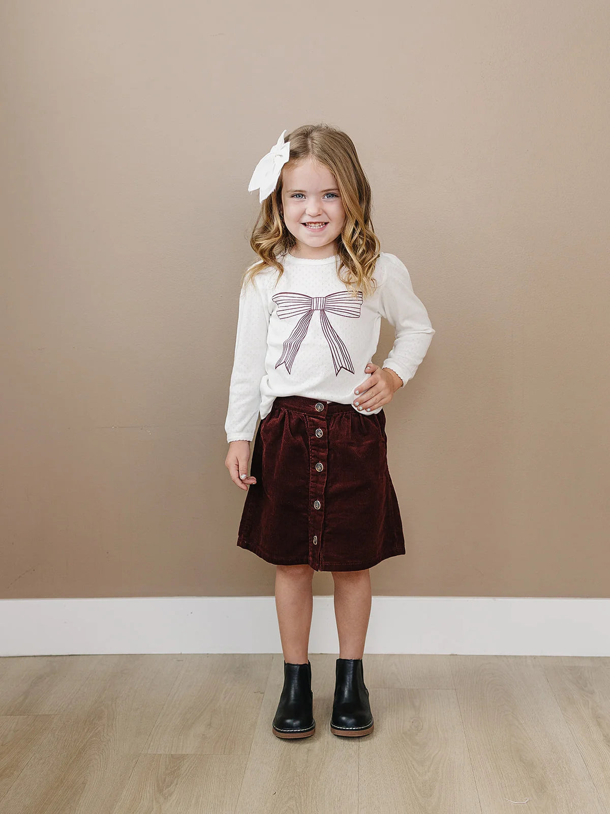Burgundy Corduroy Skirt