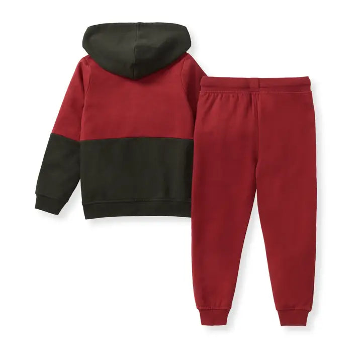 Brick Color Block Sweatsuit Set