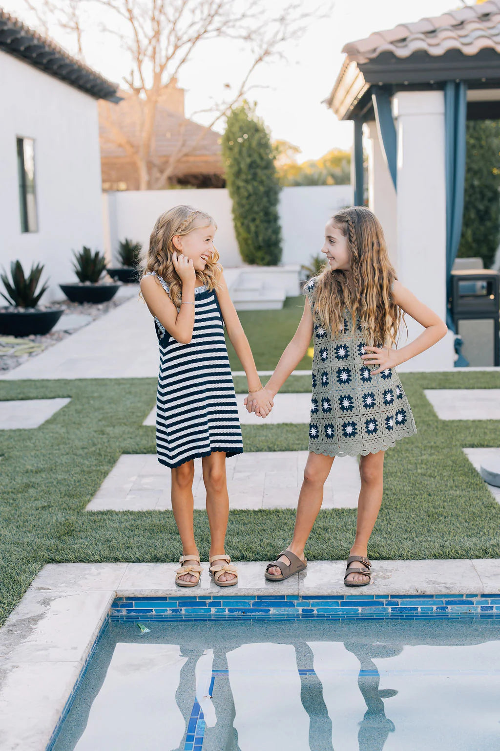 Navy Striped Knit Tank Dress
