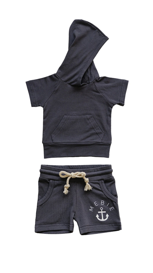 Slate Pocket Shorts Set