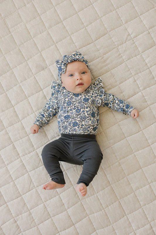 Bluebell Pointelle Ruffle Sleeve Bamboo Bodysuit