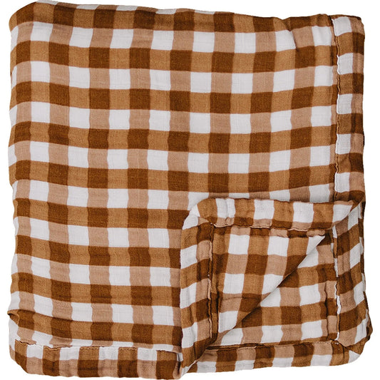 Mustard Gingham Muslin Quilt