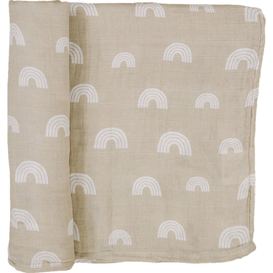 Sand Rainbow Muslin Swaddle Blanke