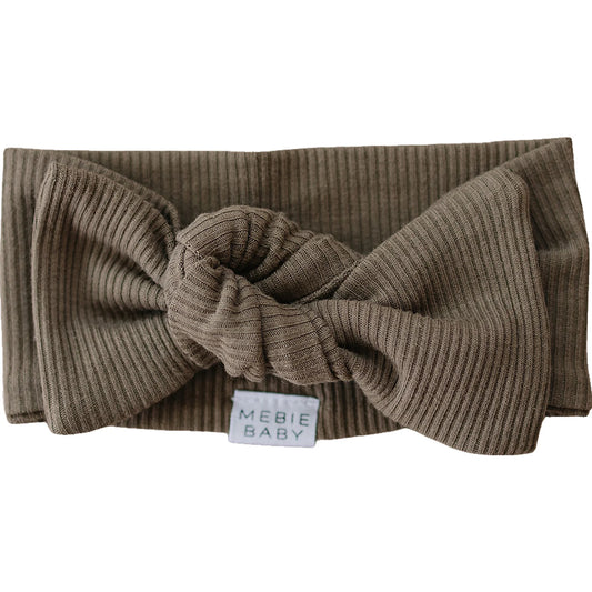 Ribbed Organic Cotton Cocoa Head Wrap