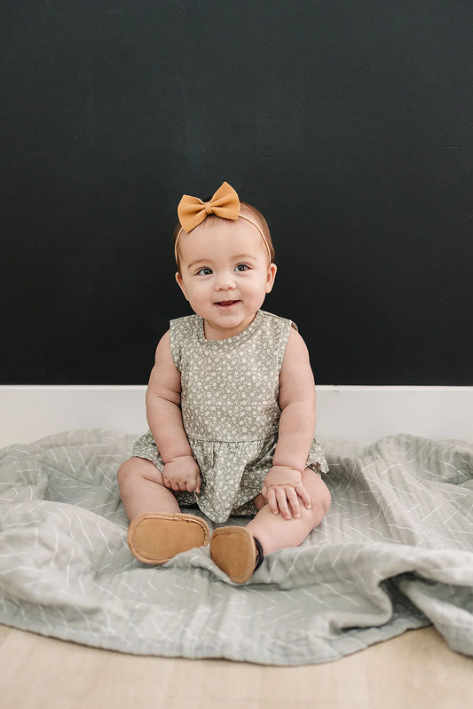 Green Floral Peplum Set