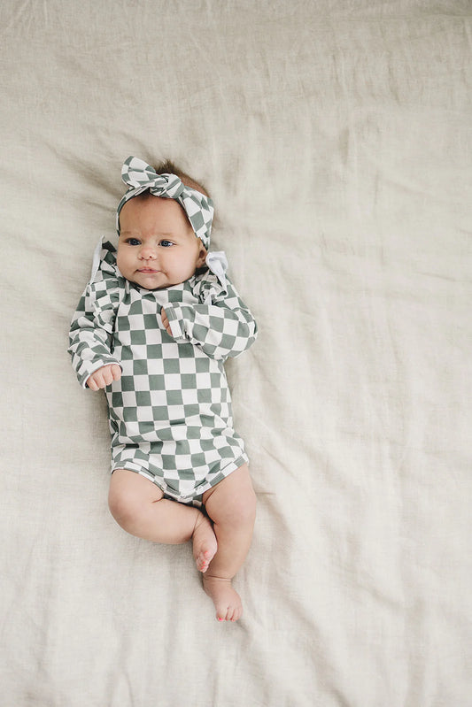 Green Checkered Head Wrap