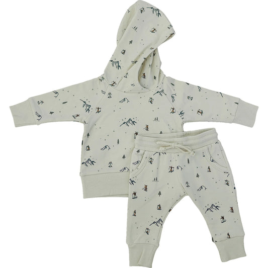 Winter Skiing Hoodie Set