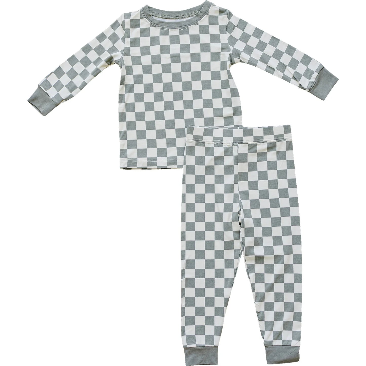 Light Green Checkered Bamboo Set