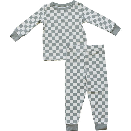Light Green Checkered Bamboo Set