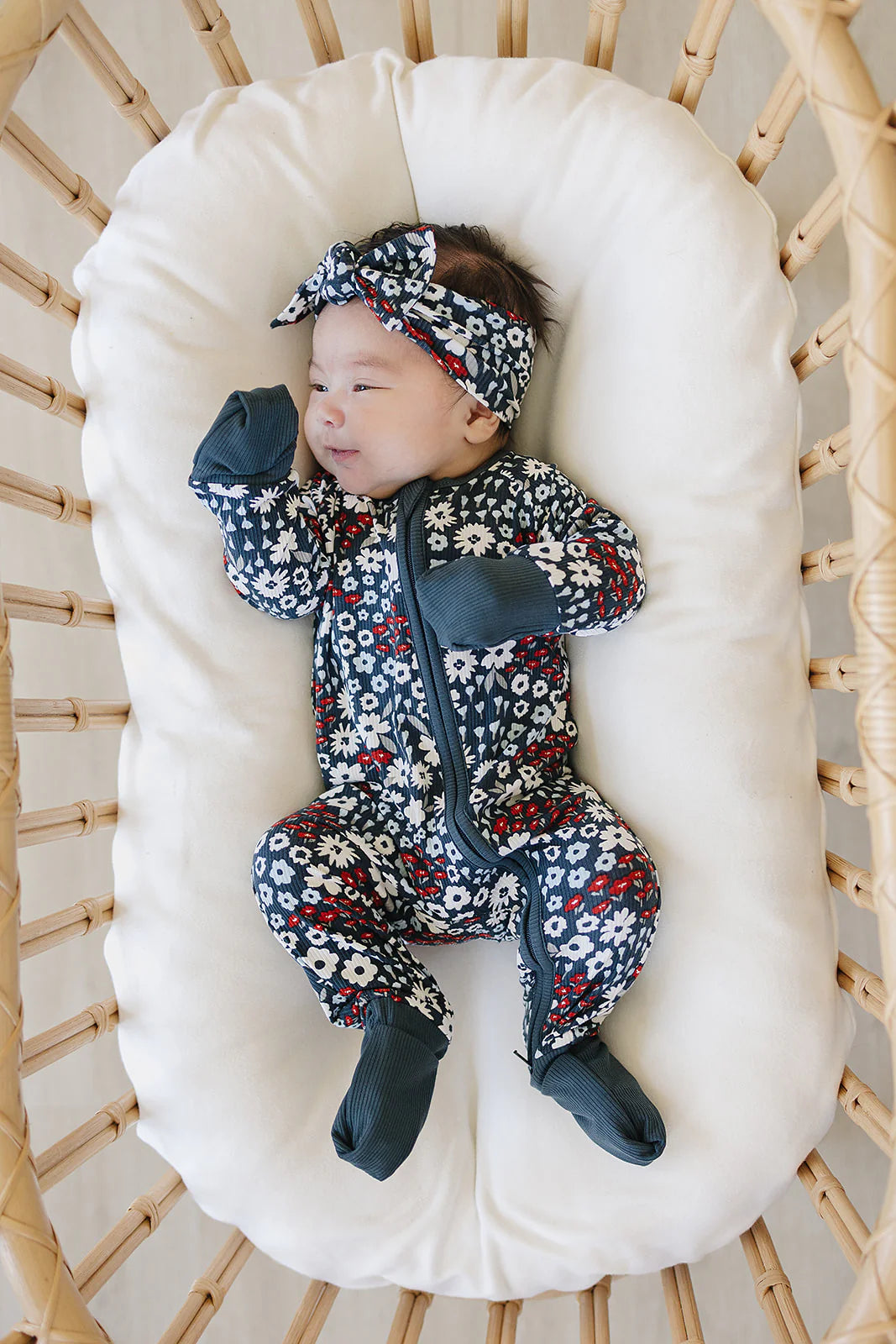Floral Ribbed Bamboo Sleeper