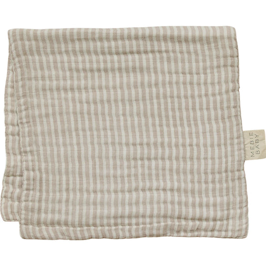 Taupe Striped Muslin Burp Cloth