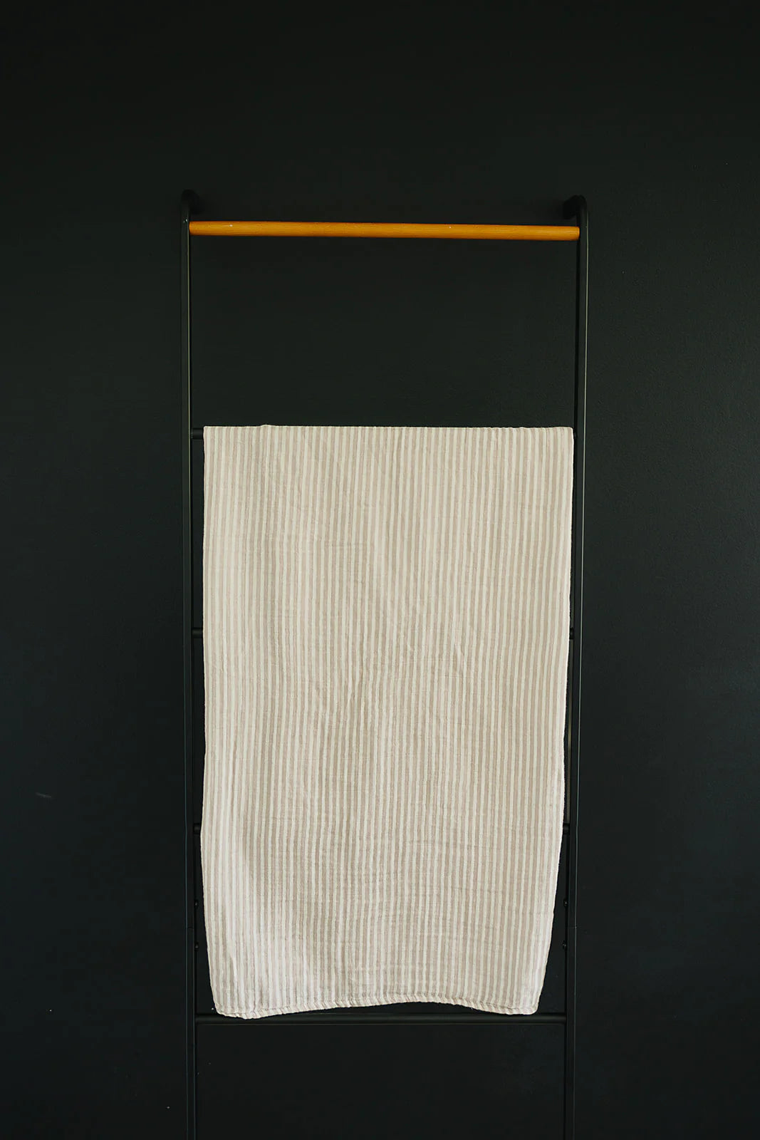 Taupe Striped Muslin Swaddle Blanket