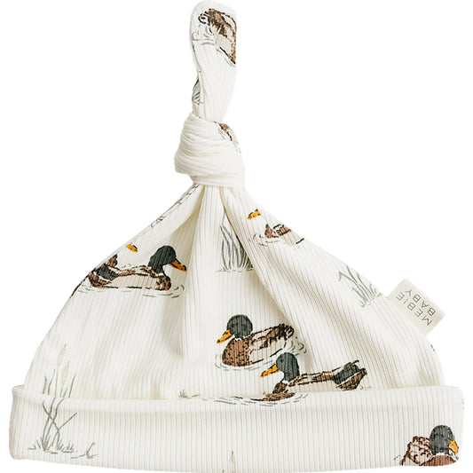 Ducks Ribbed Bamboo Newborn Hat