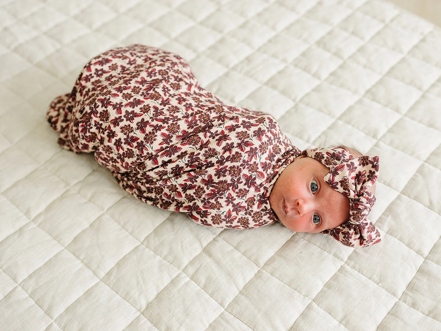 Antique Floral Ribbed Stretch Swaddle