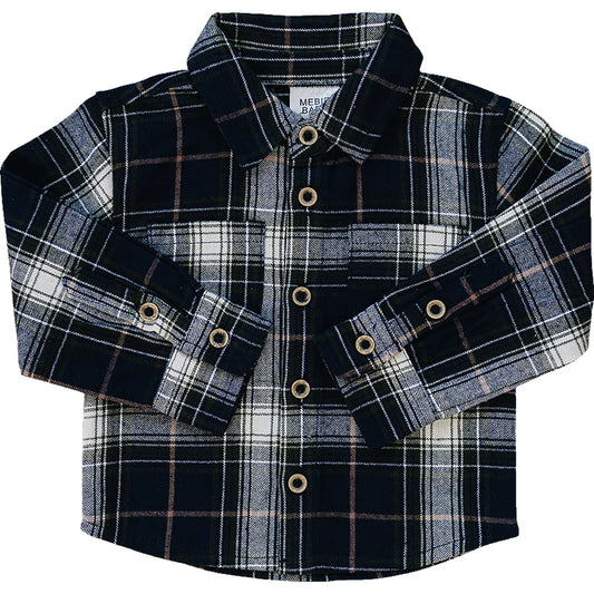 Navy Plaid Button Up