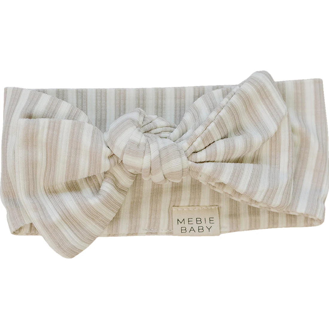 Taupe Striped Ribbed Bamboo Head Wrap