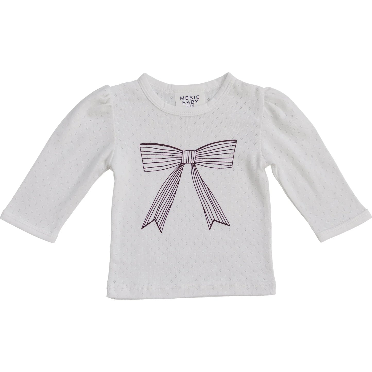 Bow Pointelle Long Sleeve Tee