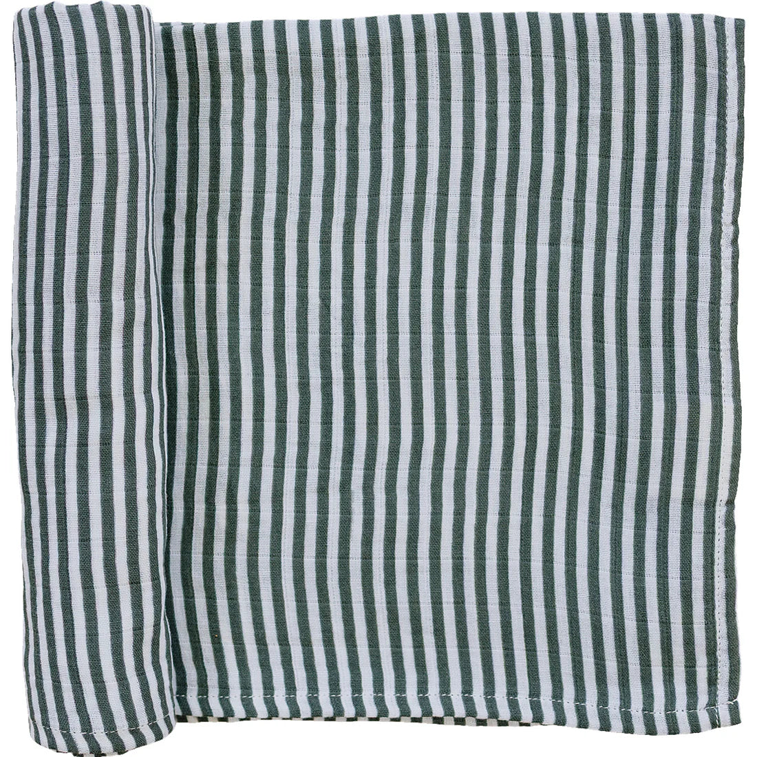 Green Striped Muslin Swaddle Blanket