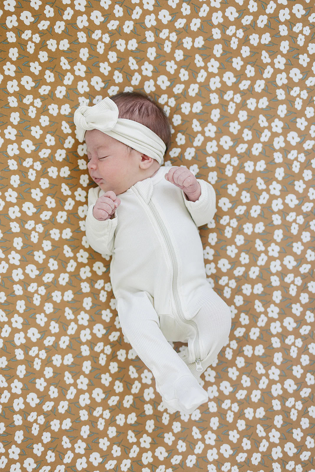 Cream Ribbed Bamboo Sleeper