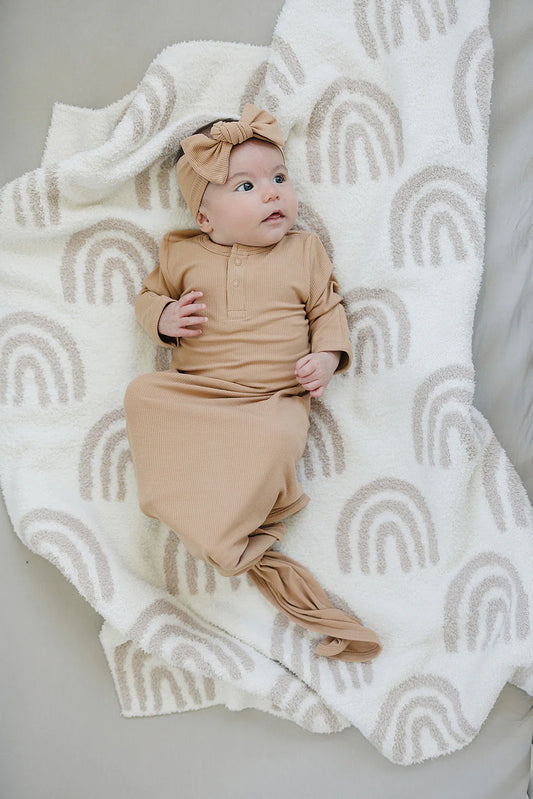 Ribbed Bamboo Latte Head Wrap