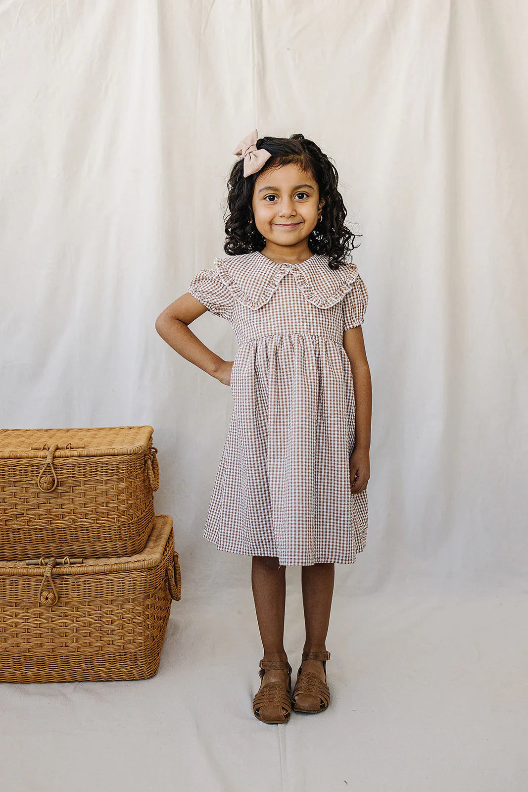 Gingham Collar Dress