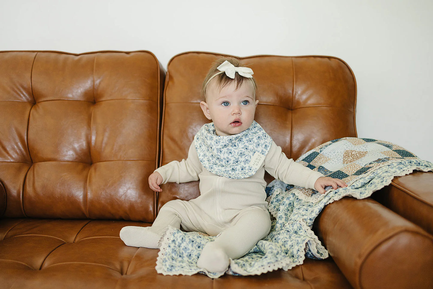 Blue Blossom Muslin Bib