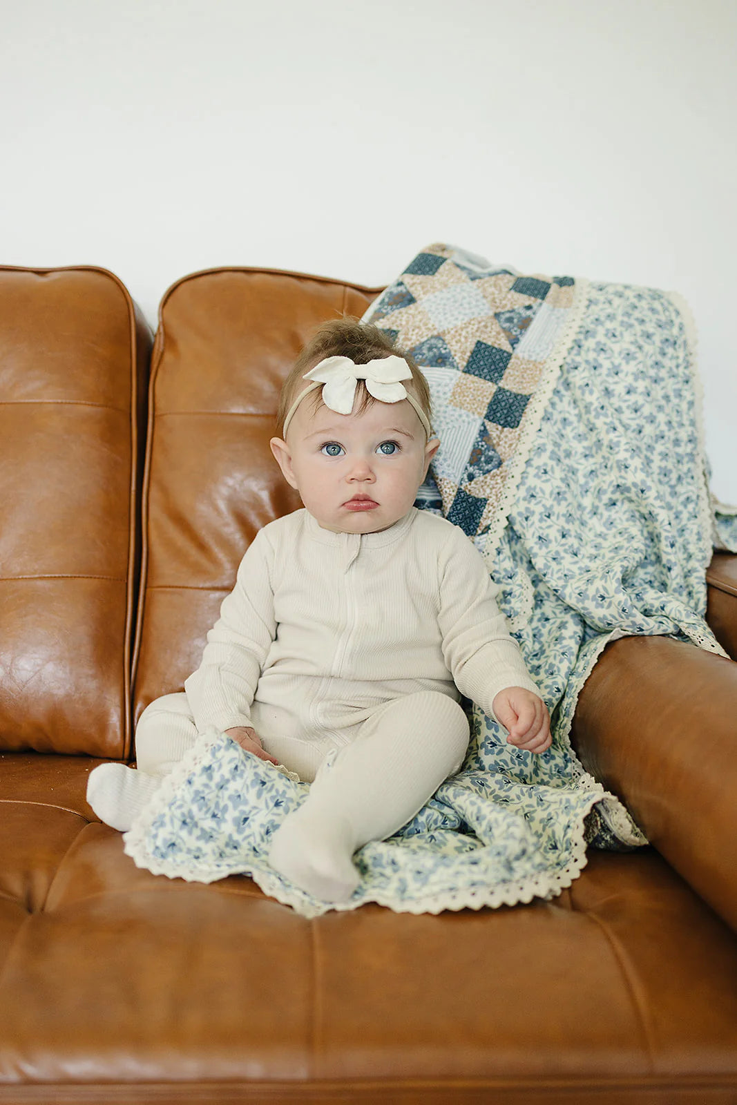 Patchwork + Blue Blossom Muslin Quilt