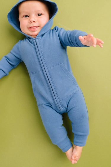Lake Blue Hooded Jumpsuit