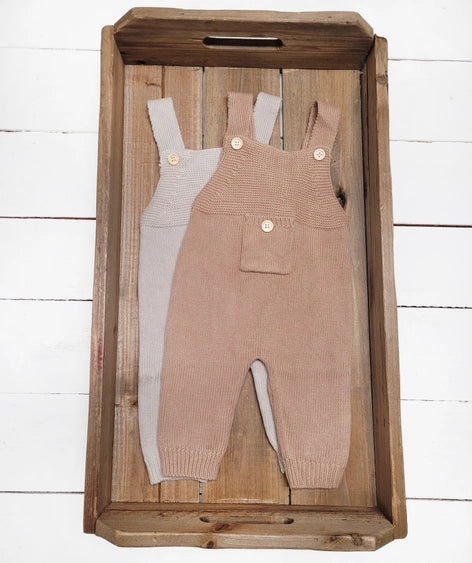 Ezra Latte Knit Overalls