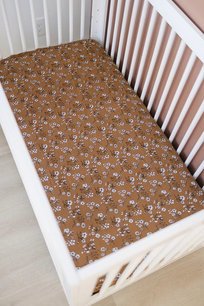 Vintage Floral Muslin Crib Sheet