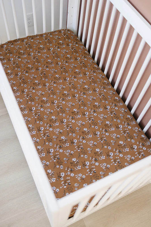 Vintage Floral Muslin Crib Sheet
