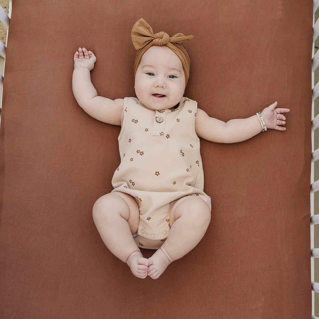 Rust Stretch Crib Sheet