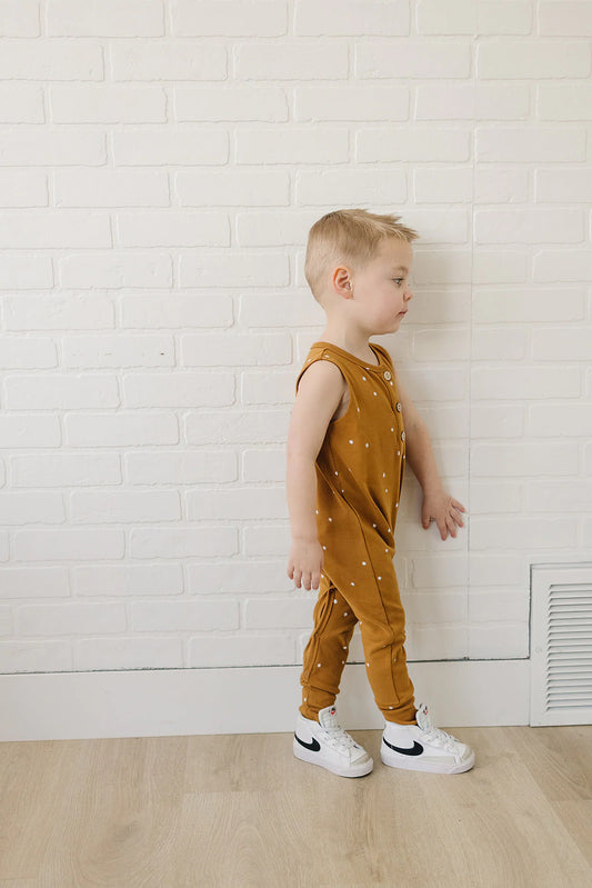 Mustard Star Romper