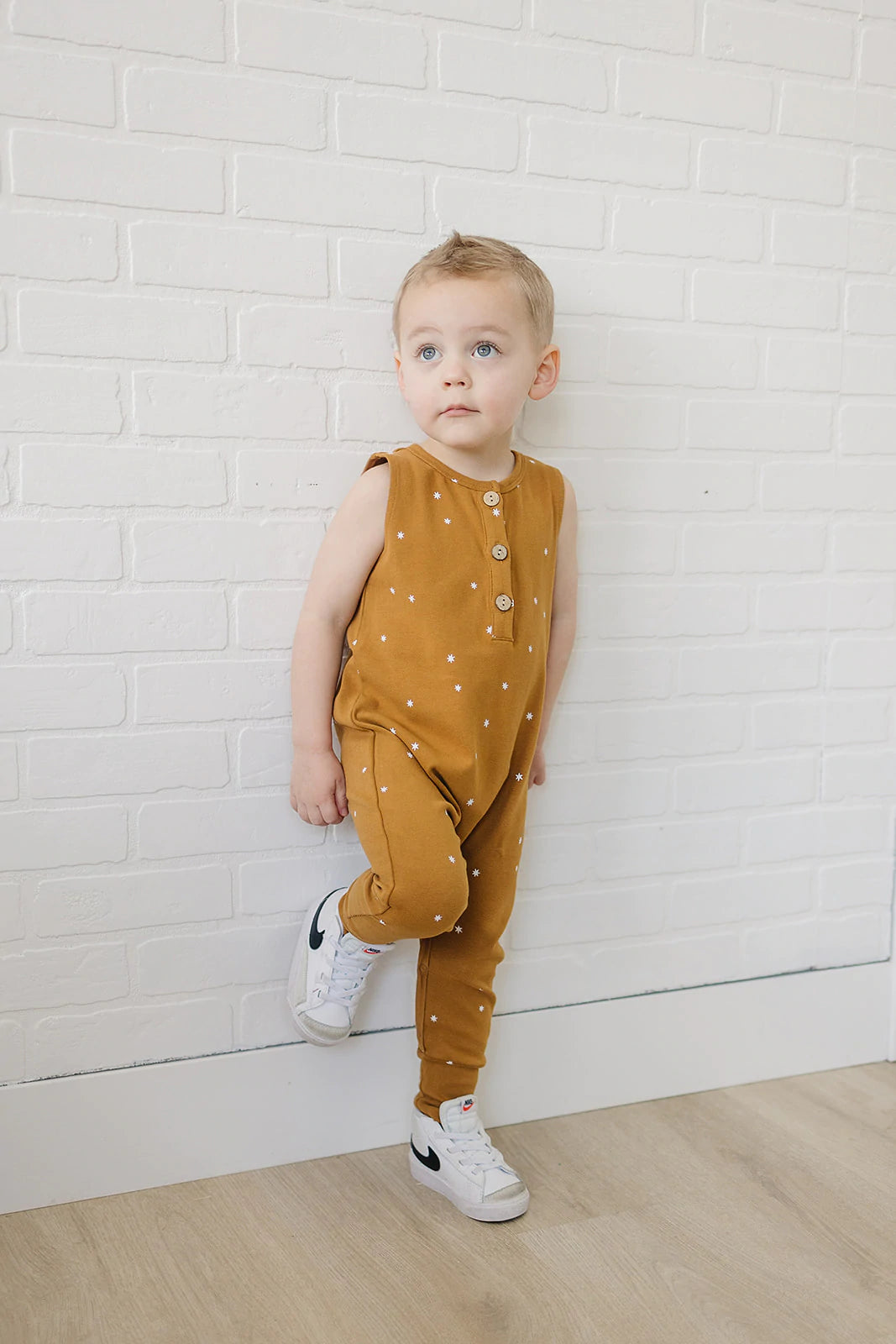 Mustard Star Romper
