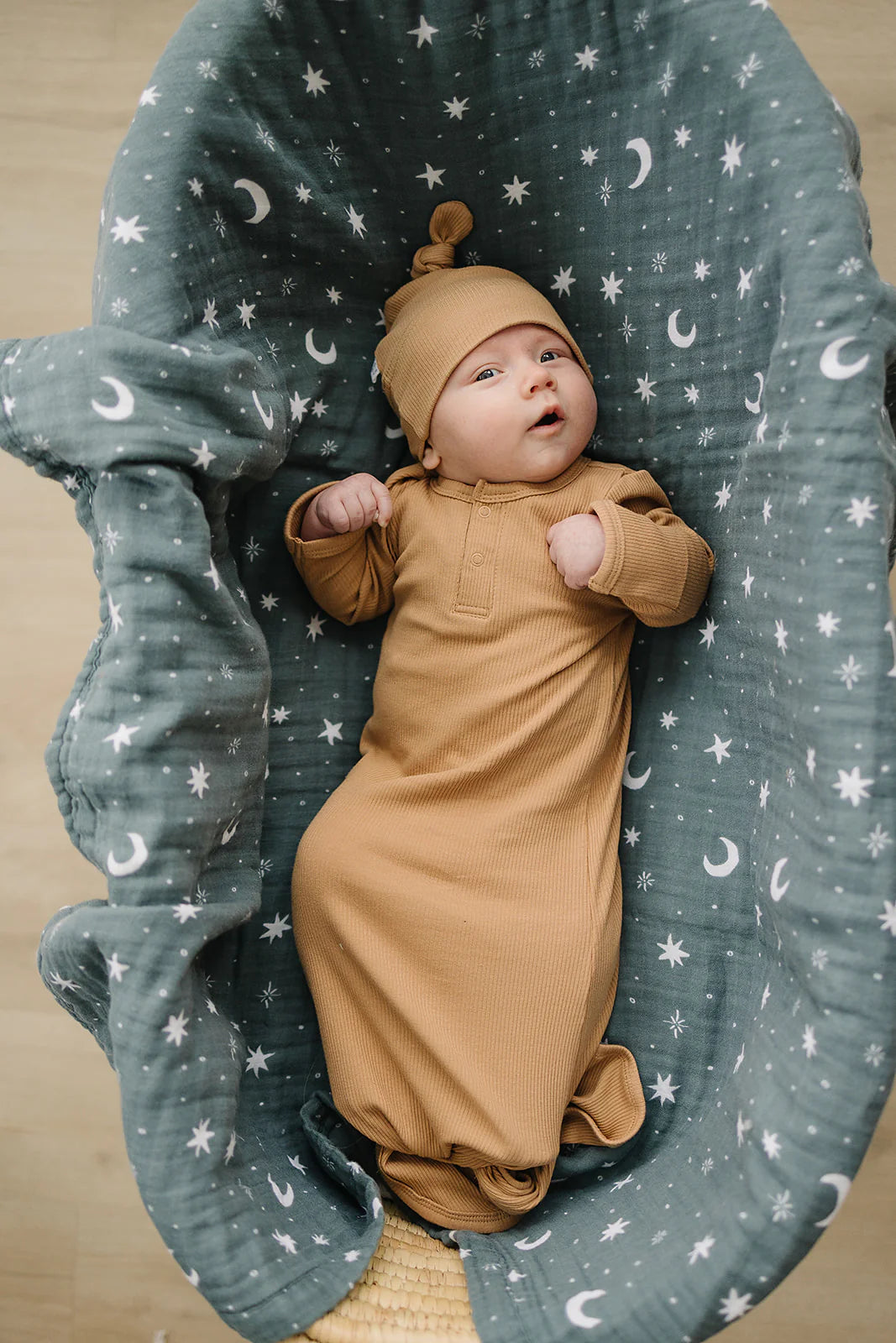 Ribbed Organic Cafe Newborn Hat