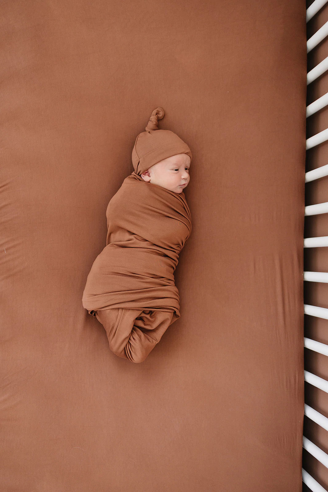 Rust Stretch Crib Sheet