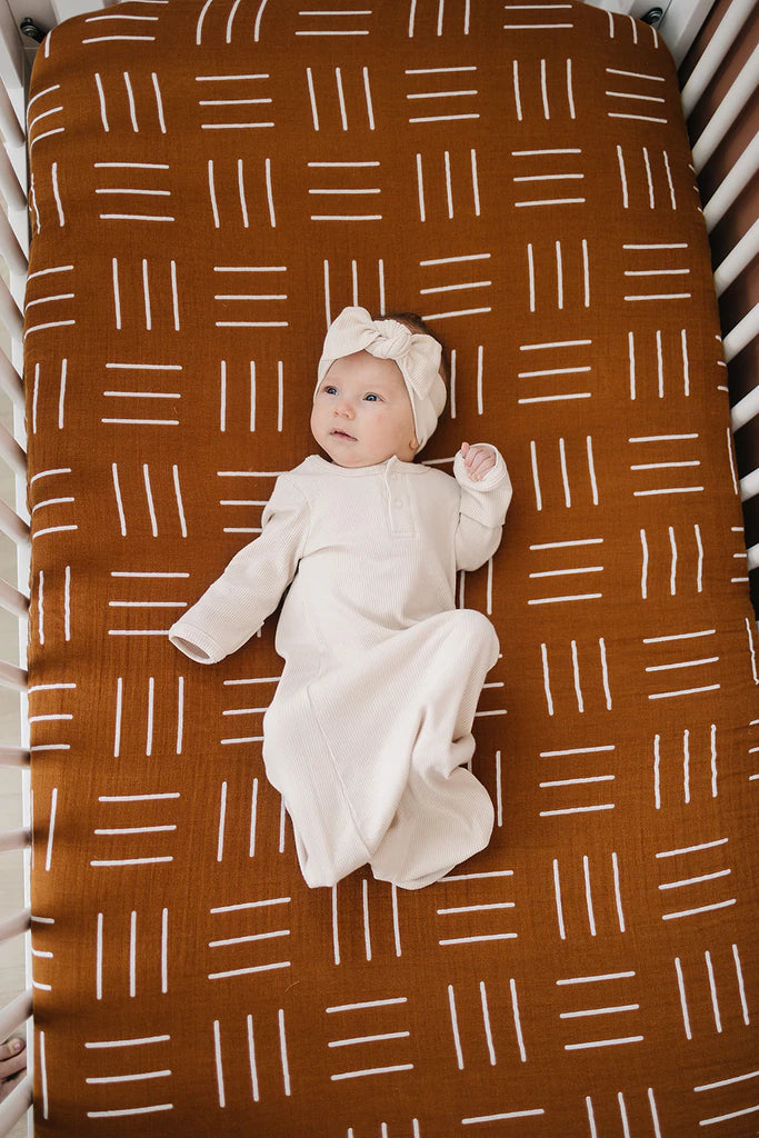 Rust mudcloth crib sheet shop