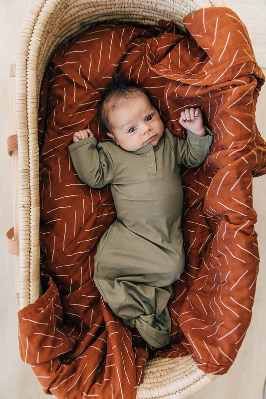 Olive Knot Bamboo Gown