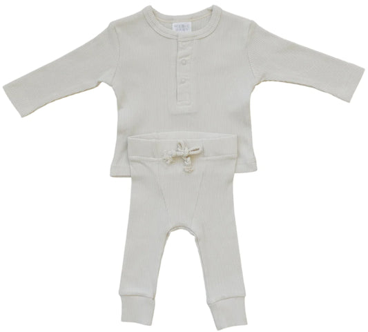 Vanilla Organic Ribbed Snap Set